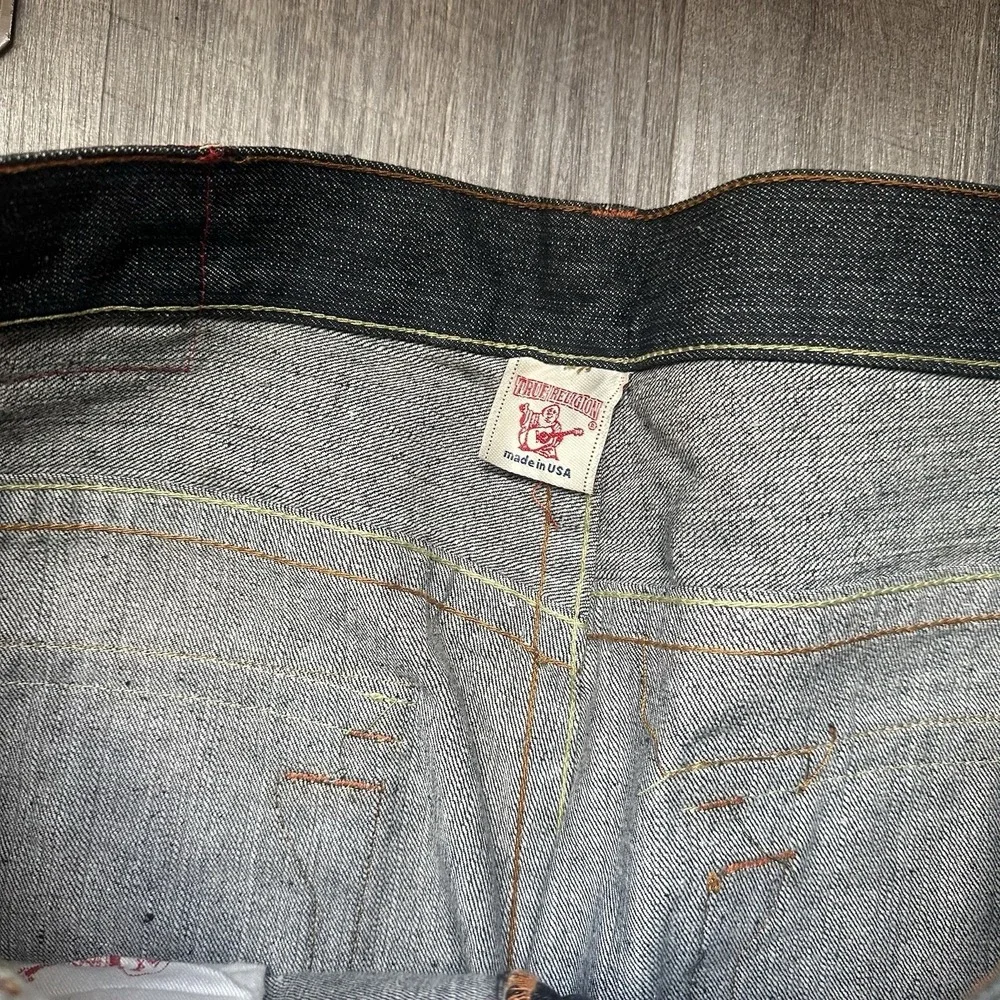True‎ Religion Men's Jeans JOEY  40 X 33 HINDU Warrior Embroidery Rare Grail EXC